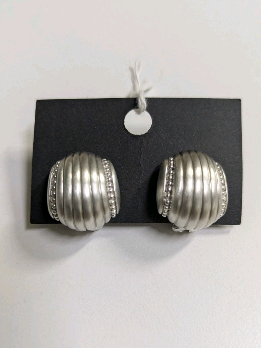 VTG Judith Ripka 18k And 925 Sterling Shrimp Dome Huggie Earrings